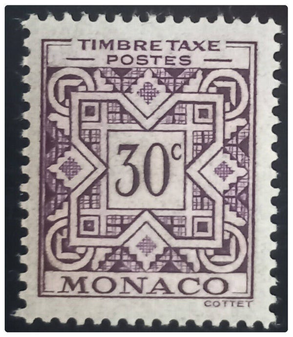 Timbre taxe de Monaco neuf numéro 30 ●