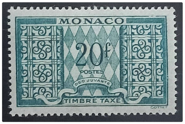 Timbre taxe de Monaco neuf numéro 38 ●