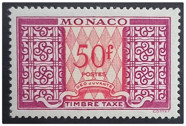 Timbre taxe de Monaco neuf numéro 38A ●