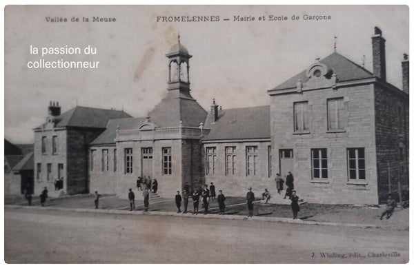 Carte postale de Fromelennes mairie et école de garçons
