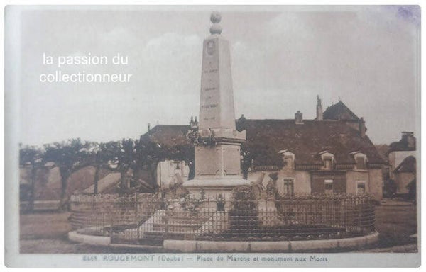Carte postale de Rougemont place du marché et monument aux morts