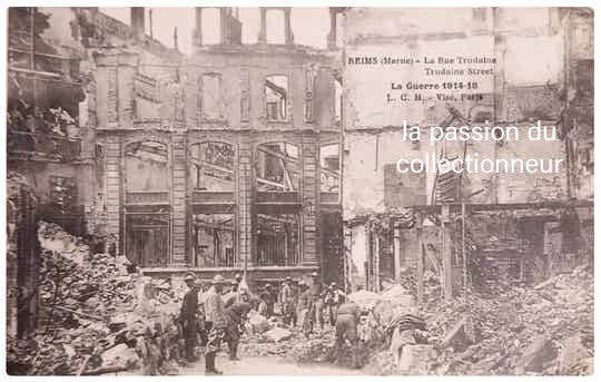 Carte postale de reims la rue trudaine