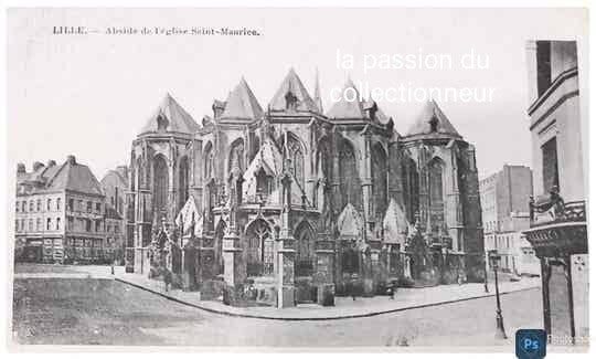 Carte postale de Lille abside de l'église Saint Maurice