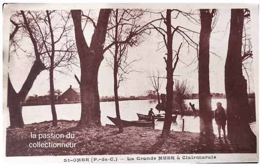 Carte postale de St Omer la grande meer à clairmarais