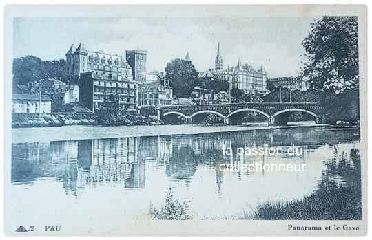 Carte postale de pau panorama et le gave