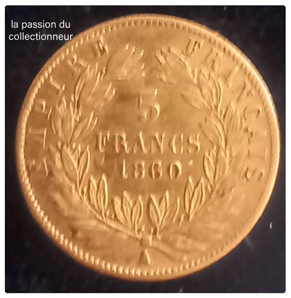 5 franc or Napoléon III année 1860A