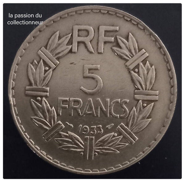 5 franc lavrillier année 1933