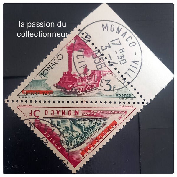 Timbre de Monaco oblitéré numéro 455 et 456 ●