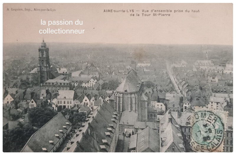 Aire sur la Lys vue d'ensemble prise du haut de la tour St pierre