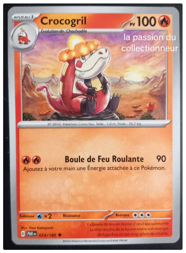 Carte pokemon peu commune classique de Crocogril 024/182