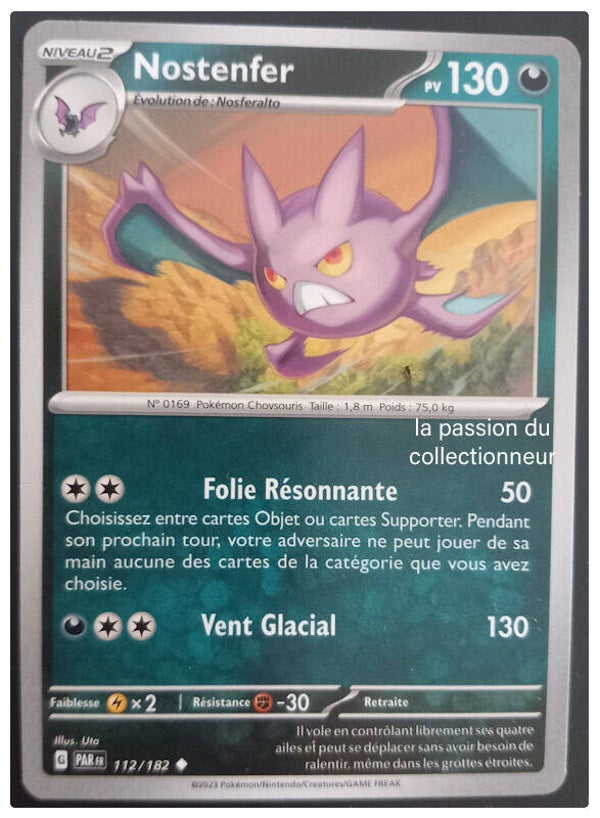 Carte pokemon peu commune classique de Nostenfer