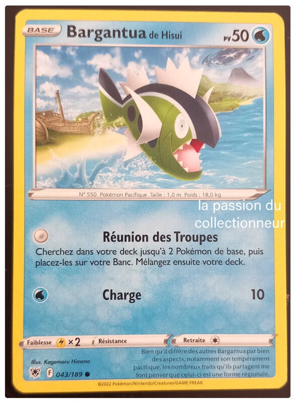 Carte pokemon commune classique de Bargantua