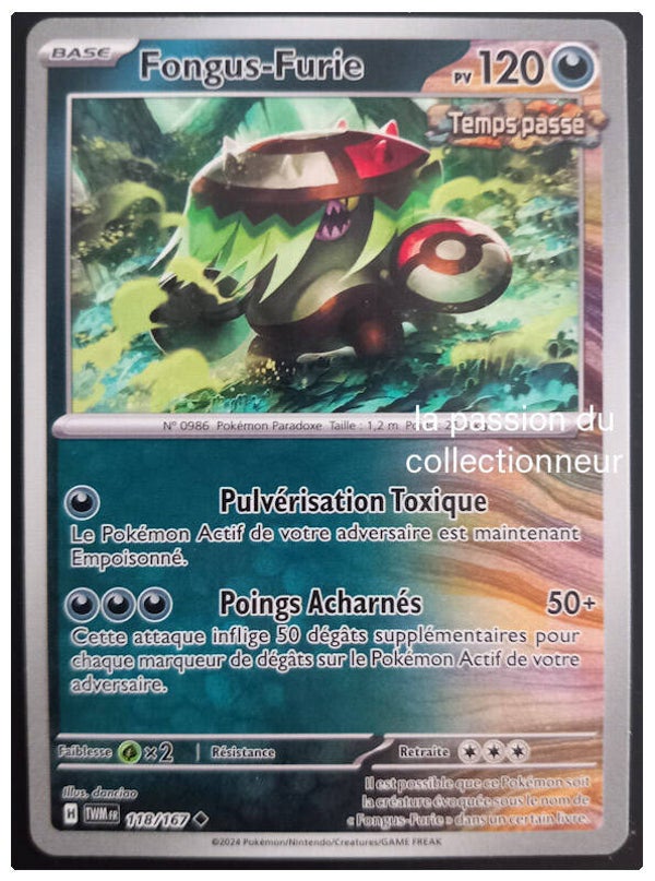 Carte pokemon peu commune classique de Fongus-Furie