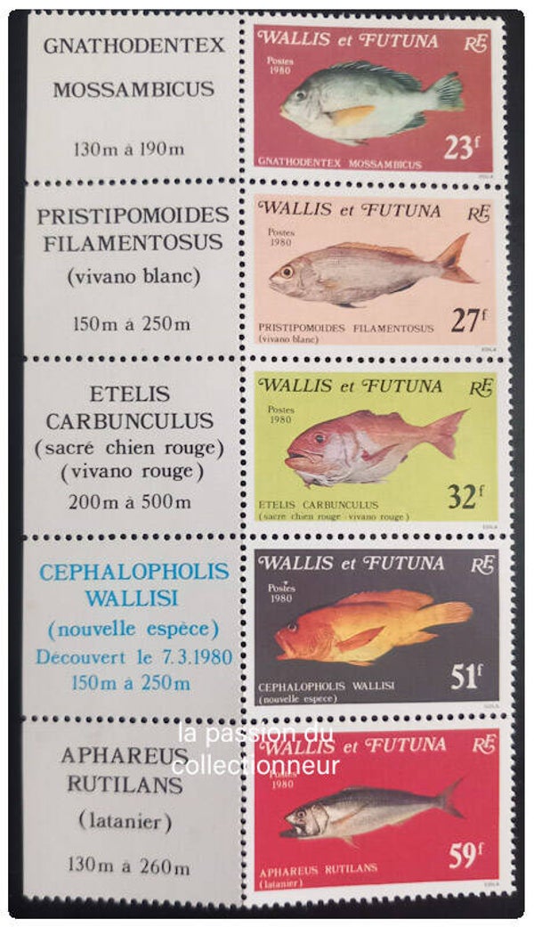 Timbre de Wallis et Futuna neuf numéro 259 à 263 ●