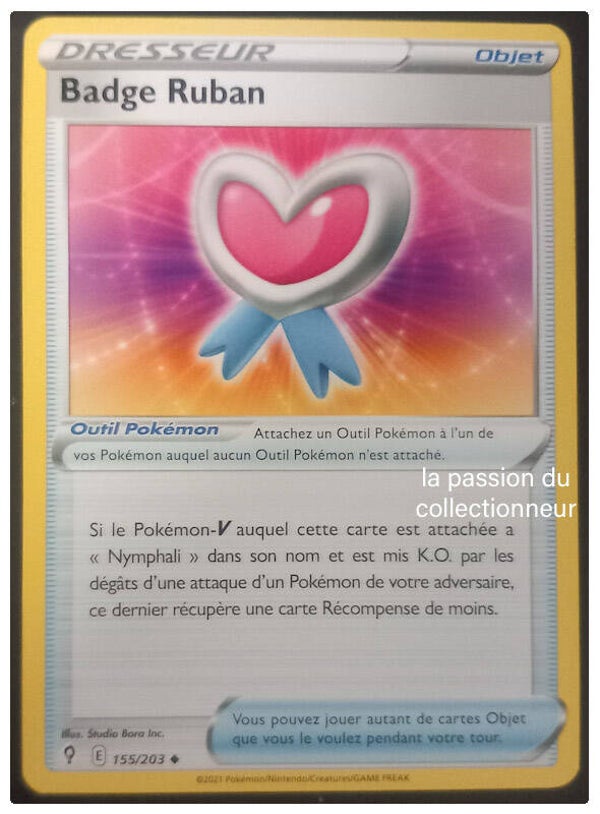 Carte pokemon peu commune classique du Badge Ruban