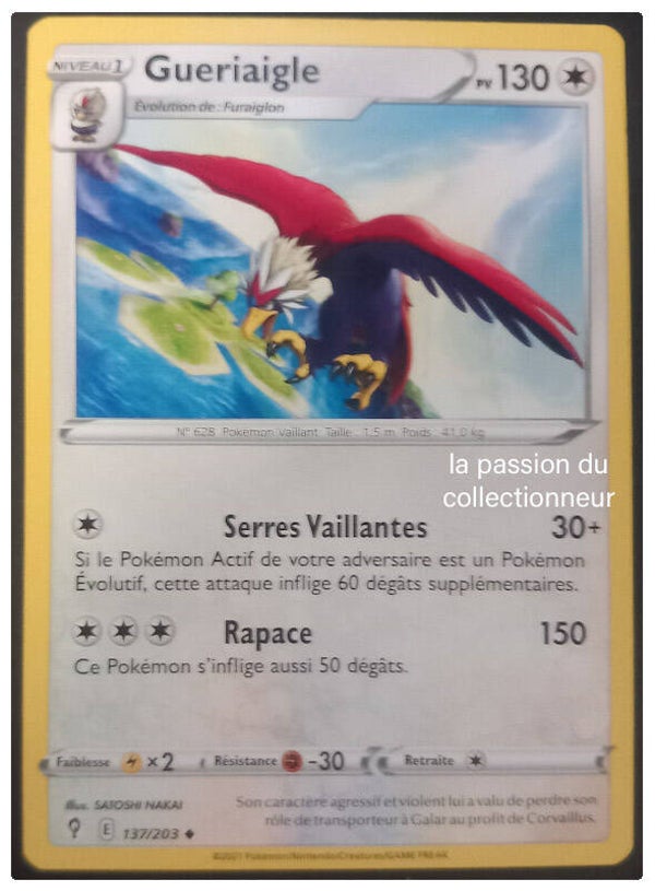 Carte pokemon peu commune classique de Gueriaigle