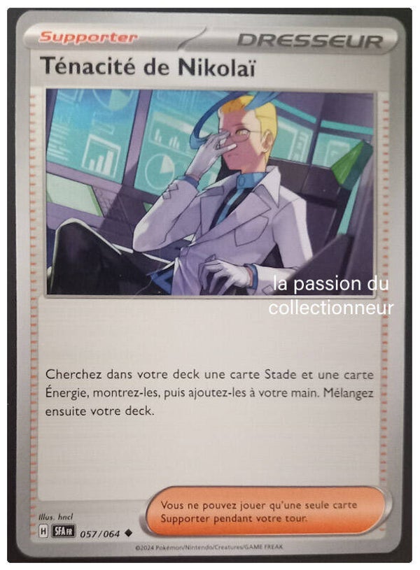 Carte pokemon peu commune classique de la Ténacité de Nikolaï