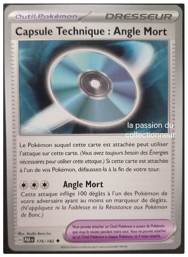 Carte pokemon peu commune classique de la Capsule Technique Angle Mort
