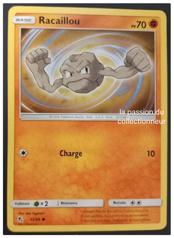 Carte pokemon commune classique de Racaillou 33/68