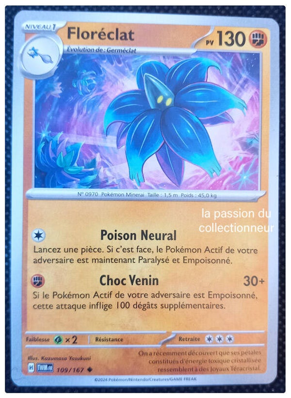 Carte pokemon peu commune classique de Floréclat 109/167
