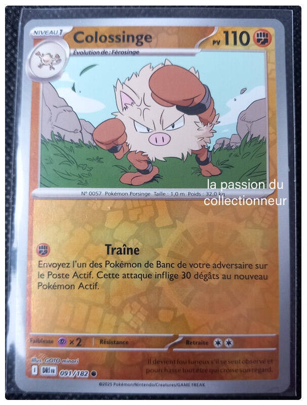 Carte pokémon holographiques et reverses de Colossinge 091/182