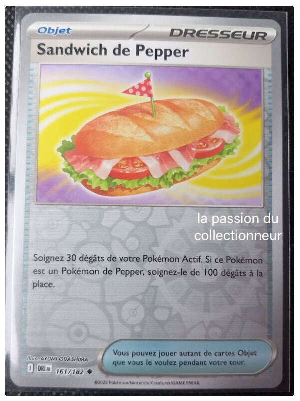 Carte pokémon holographiques et reverses du Sandwich de Pepper 161/182