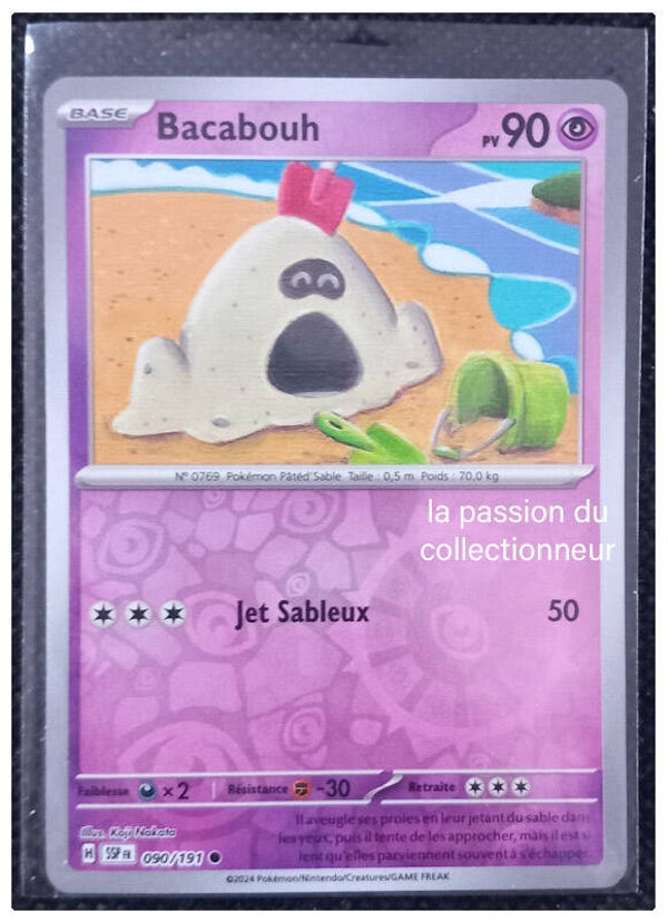 Carte pokémon holographiques et reverses de Bacabouh 090/191