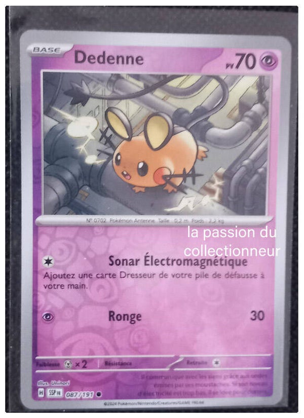 Carte pokémon holographiques et reverses de Dedenne 087/191