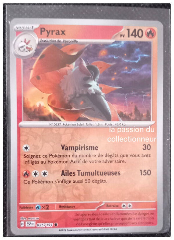 Carte pokémon holographiques et reverses de Pyrax 025/191
