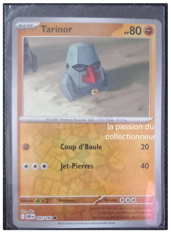 Carte pokémon holographiques et reverses de Tarinor 097/182