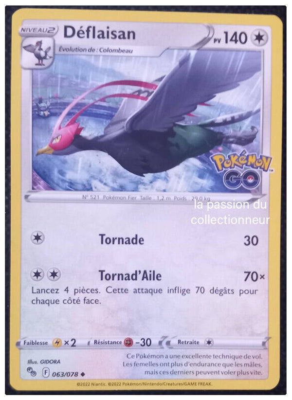 Carte pokémon Rare de Déflaisan 063/078