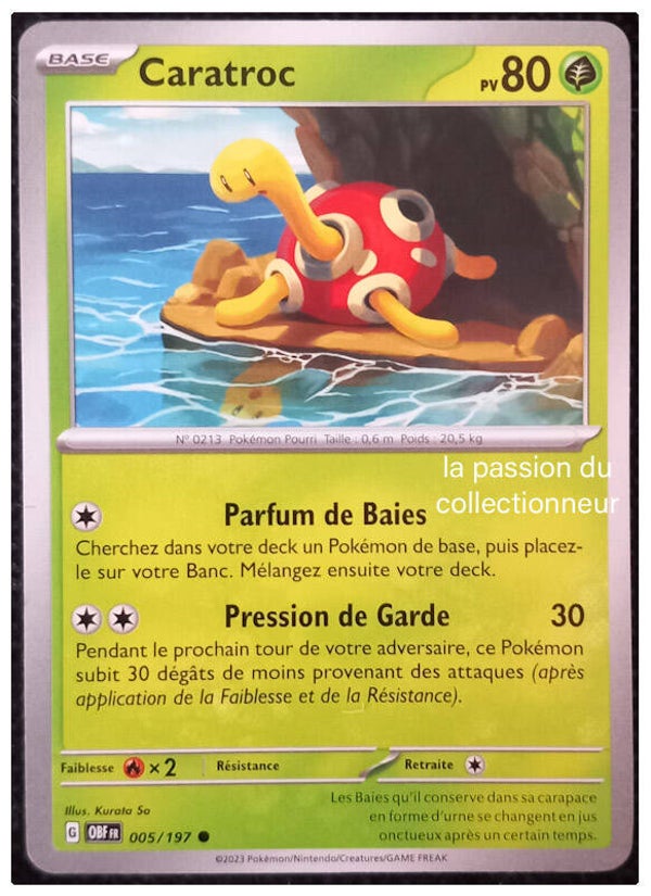 Carte pokémon commune classique de Caratroc 005/197