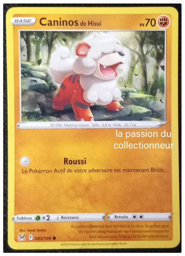 Carte pokémon commune classique de Caninos 083/196