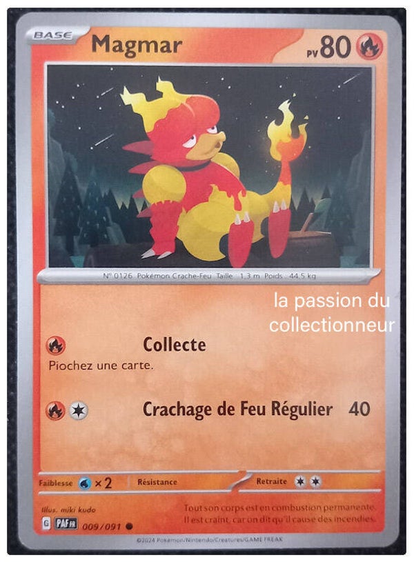 Carte pokémon commune classique de Magmar 009/091