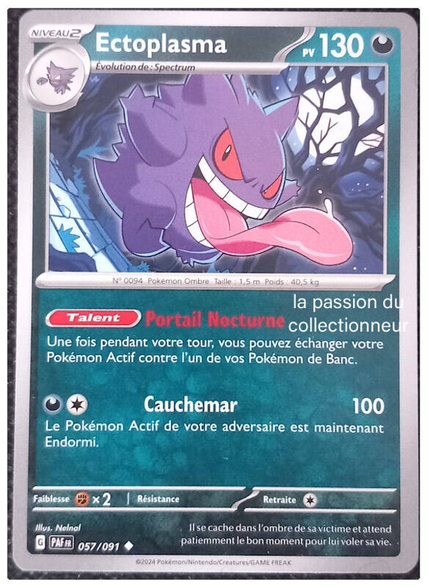 Carte pokémon peu commune classique de Ectoplasma 057/091