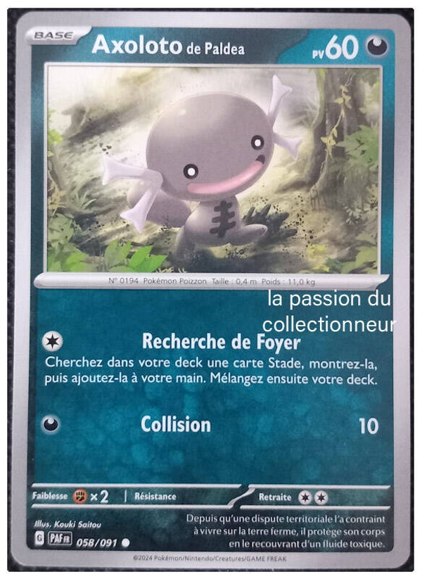 Carte pokémon commune classique de Axoloto 058/091