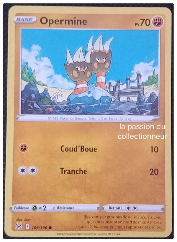 Carte pokémon commune classique de Opermine 106/196