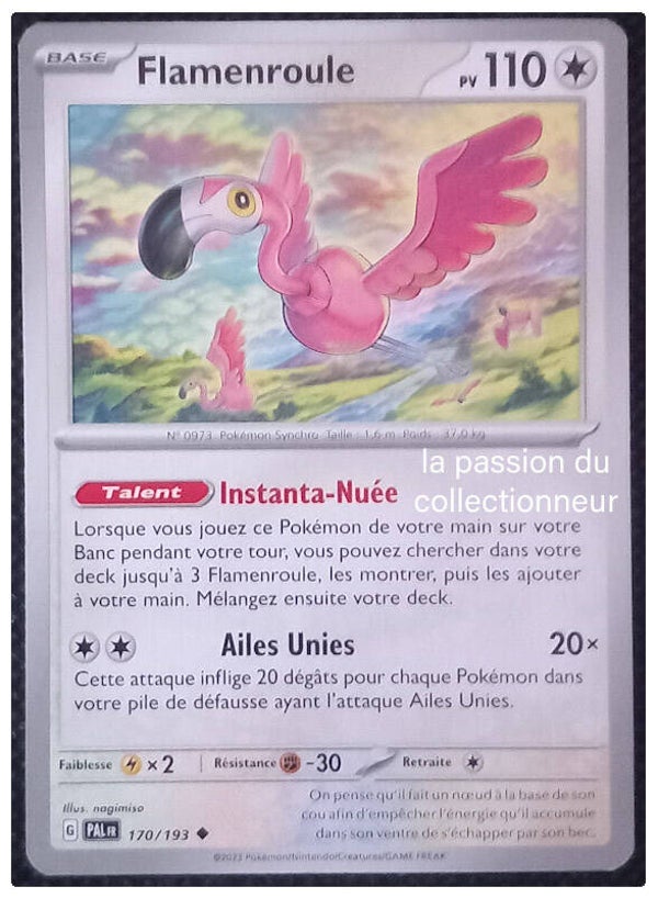 Carte pokémon peu commune classique de Flamenroule 170/193