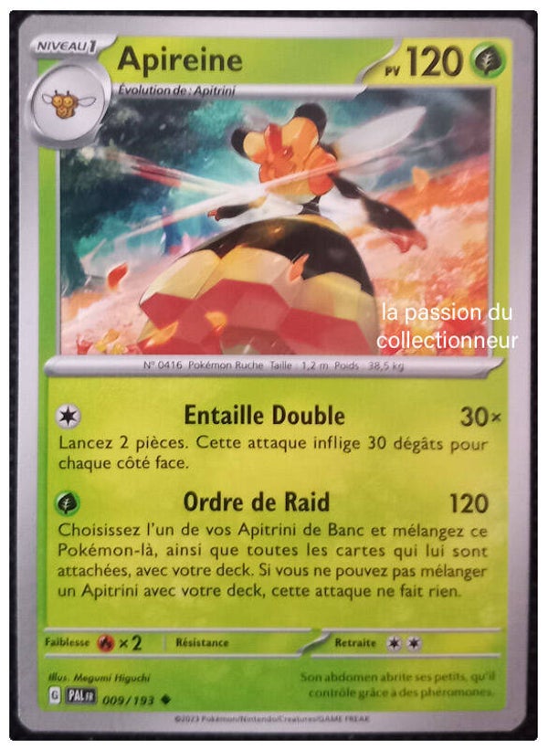 Carte pokémon peu commune classique de Apireine 009/193
