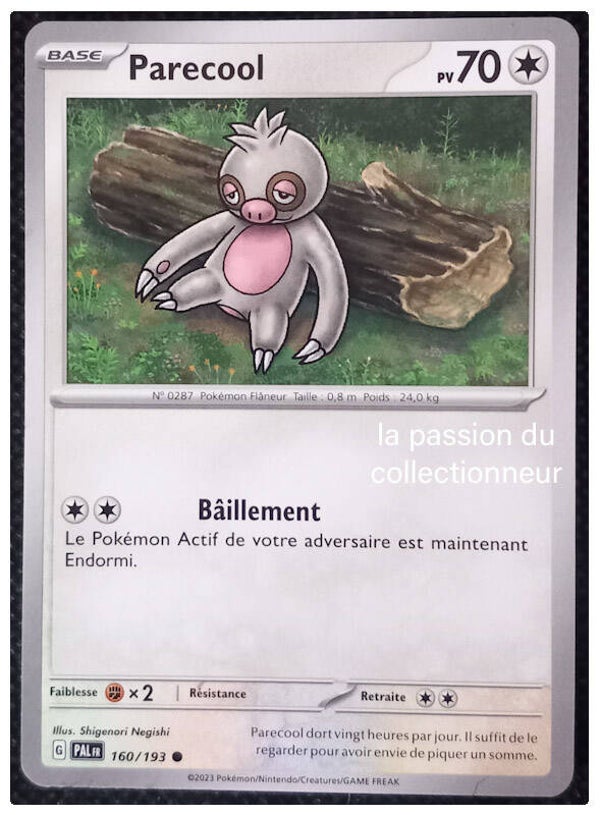 Carte pokémon commune classique de Parecool 160/193