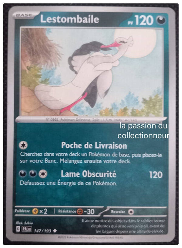 Carte pokémon peu commune classique de Lestombaille 147/193