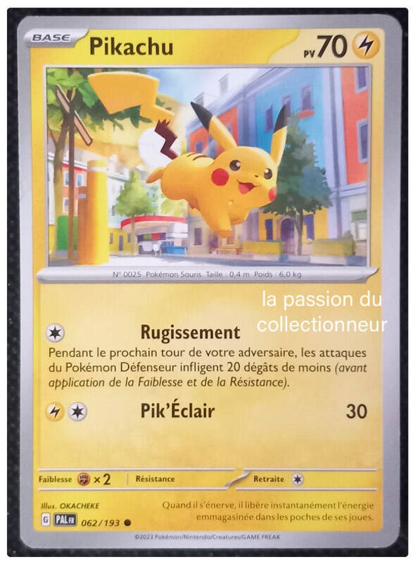 Carte pokémon commune classique de Pikachu 062/193