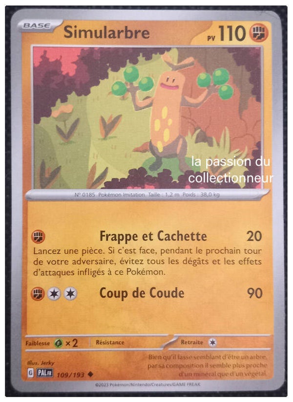 Carte pokémon peu commune classique de Simularbre 109/193