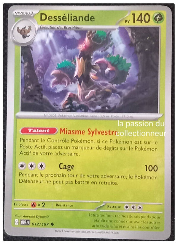 Carte pokémon peu commune classique de Desséliande 012/197