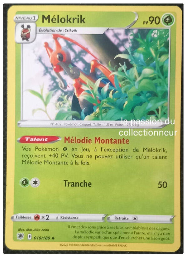 Carte pokémon peu commune classique de Mélokrik 010/189