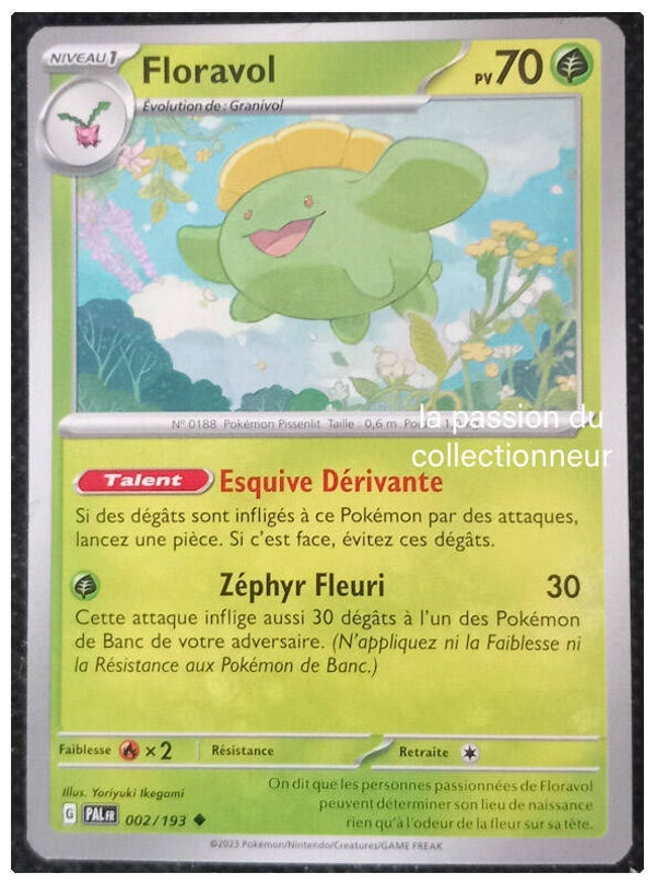 Carte pokémon commune classique de Floravol 002/193
