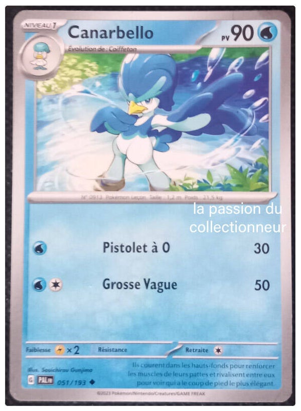 Carte pokémon peu commune classique de Canarbello 051/193