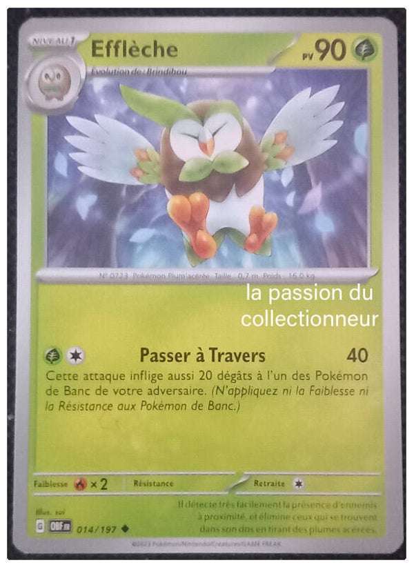 Carte pokémon peu commune classique de Effléche 014/197