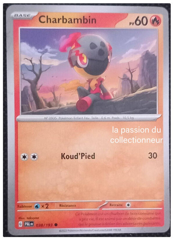 Carte pokémon commune classique de Charbambin 038/193