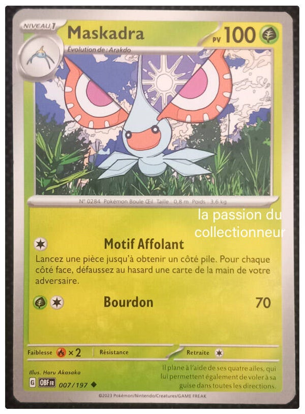 Carte pokémon peu commune classique de Maskadra 007/197